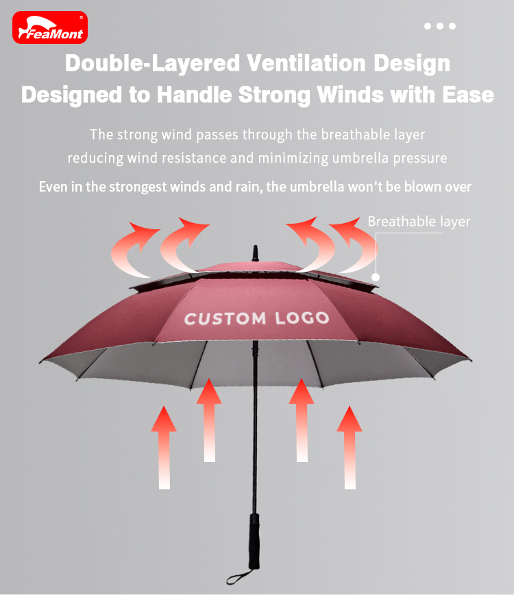 FEAMONT Wholesale Umbrella Collection Includes Golf Outdoor Rain UV and Folding Styles All Available for Custom Logo Printing(Pic7)