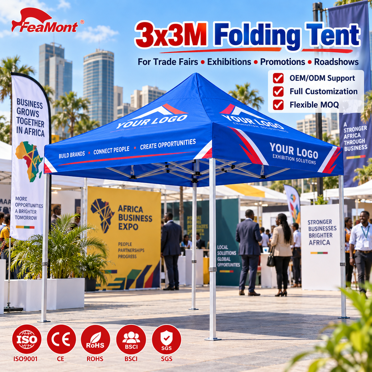 FEAMONT Instant Pop Up Canopy Tent Waterproof Folding for Commercial Events