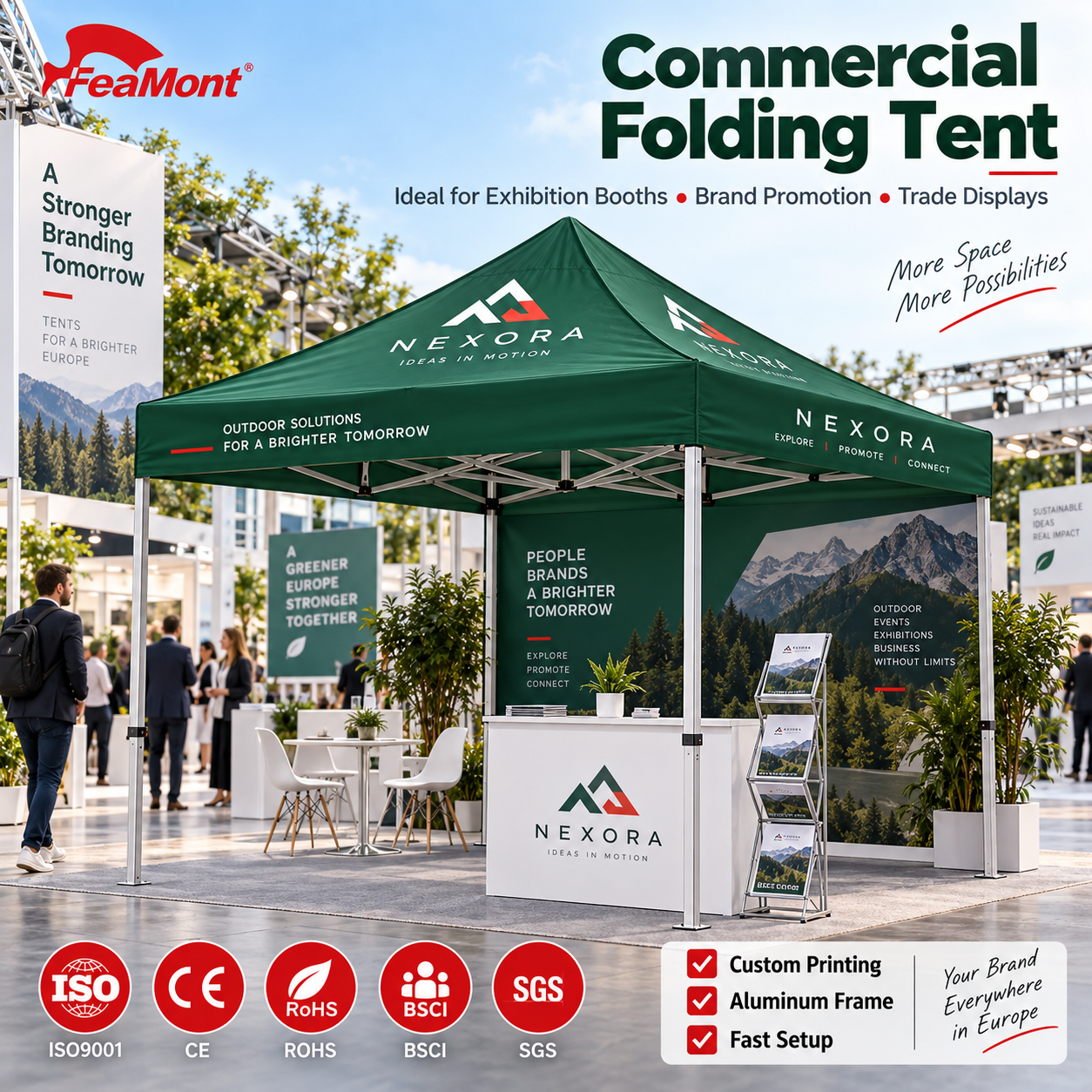 FEAMONT Durable Pop Up Canopy Tent Waterproof UV Resistant for Events